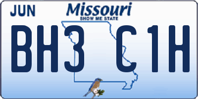 MO license plate BH3C1H