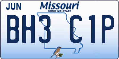 MO license plate BH3C1P