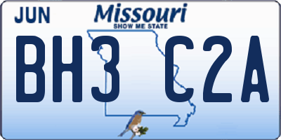 MO license plate BH3C2A