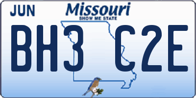 MO license plate BH3C2E