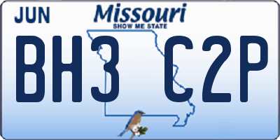 MO license plate BH3C2P
