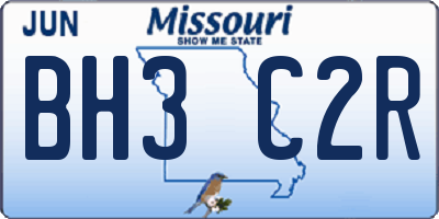 MO license plate BH3C2R
