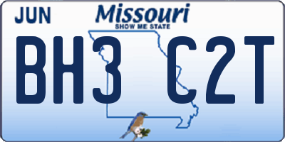 MO license plate BH3C2T