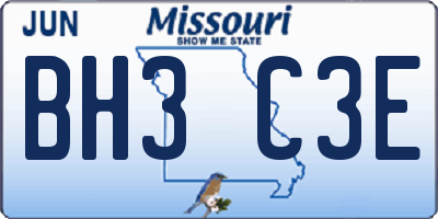 MO license plate BH3C3E