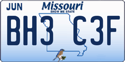 MO license plate BH3C3F