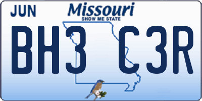 MO license plate BH3C3R
