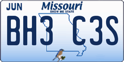 MO license plate BH3C3S