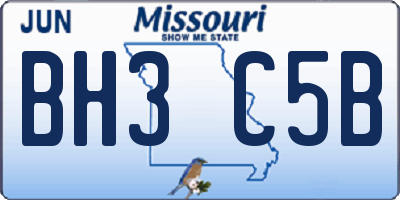 MO license plate BH3C5B