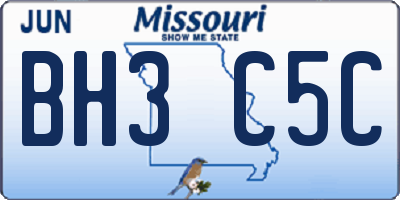 MO license plate BH3C5C
