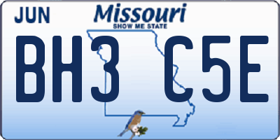 MO license plate BH3C5E