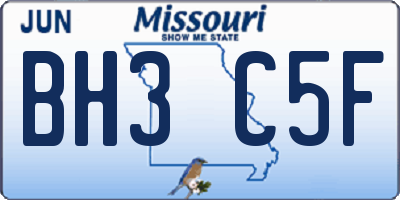 MO license plate BH3C5F