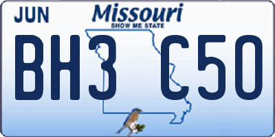 MO license plate BH3C5O
