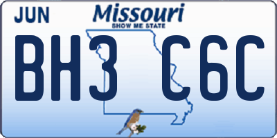 MO license plate BH3C6C