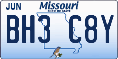 MO license plate BH3C8Y
