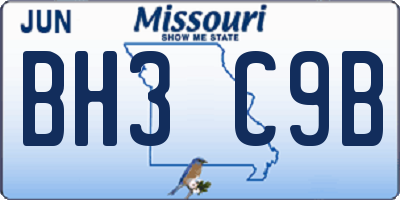 MO license plate BH3C9B