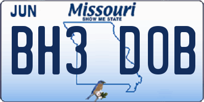 MO license plate BH3D0B