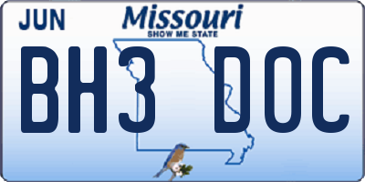 MO license plate BH3D0C