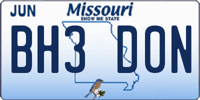 MO license plate BH3D0N