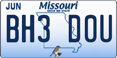 MO license plate BH3D0U