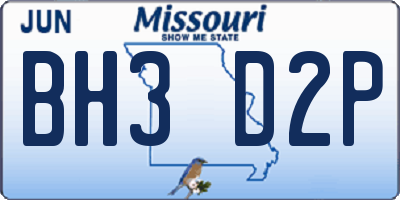 MO license plate BH3D2P