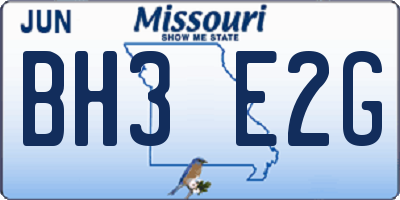 MO license plate BH3E2G