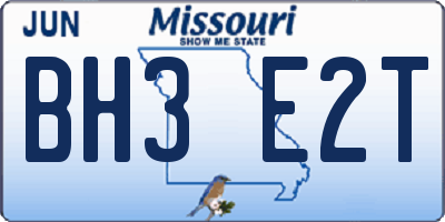 MO license plate BH3E2T