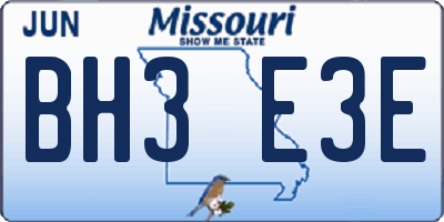 MO license plate BH3E3E