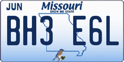 MO license plate BH3E6L