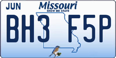 MO license plate BH3F5P