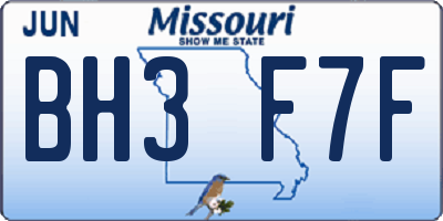 MO license plate BH3F7F