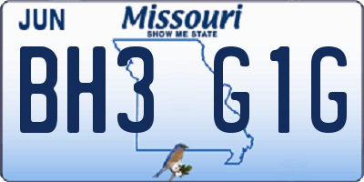 MO license plate BH3G1G