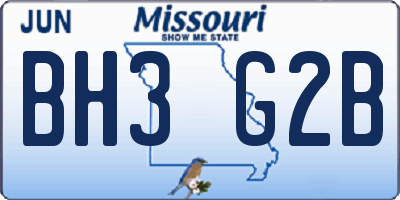 MO license plate BH3G2B