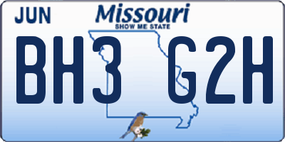 MO license plate BH3G2H