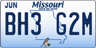 MO license plate BH3G2M