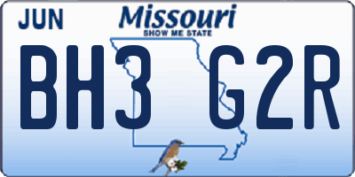 MO license plate BH3G2R