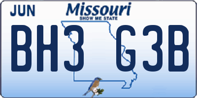 MO license plate BH3G3B
