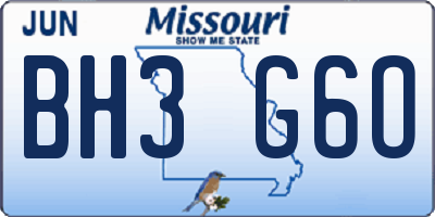 MO license plate BH3G6O