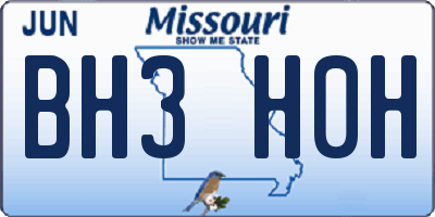 MO license plate BH3H0H