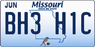 MO license plate BH3H1C