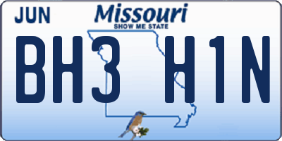 MO license plate BH3H1N
