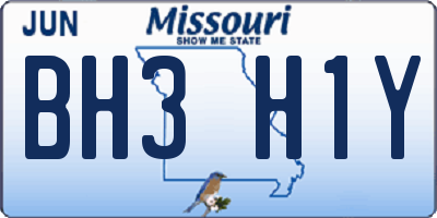 MO license plate BH3H1Y