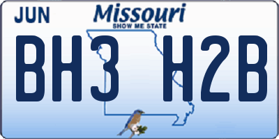MO license plate BH3H2B