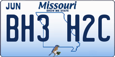 MO license plate BH3H2C