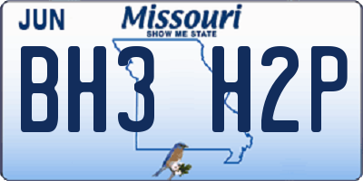 MO license plate BH3H2P