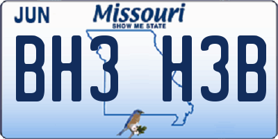 MO license plate BH3H3B