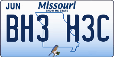 MO license plate BH3H3C