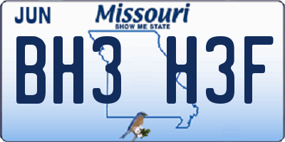 MO license plate BH3H3F