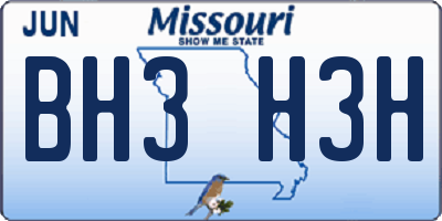 MO license plate BH3H3H