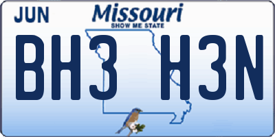MO license plate BH3H3N