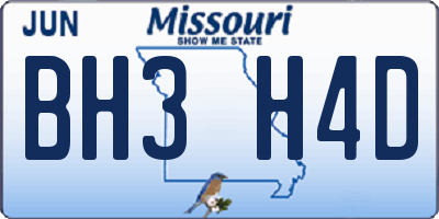 MO license plate BH3H4D